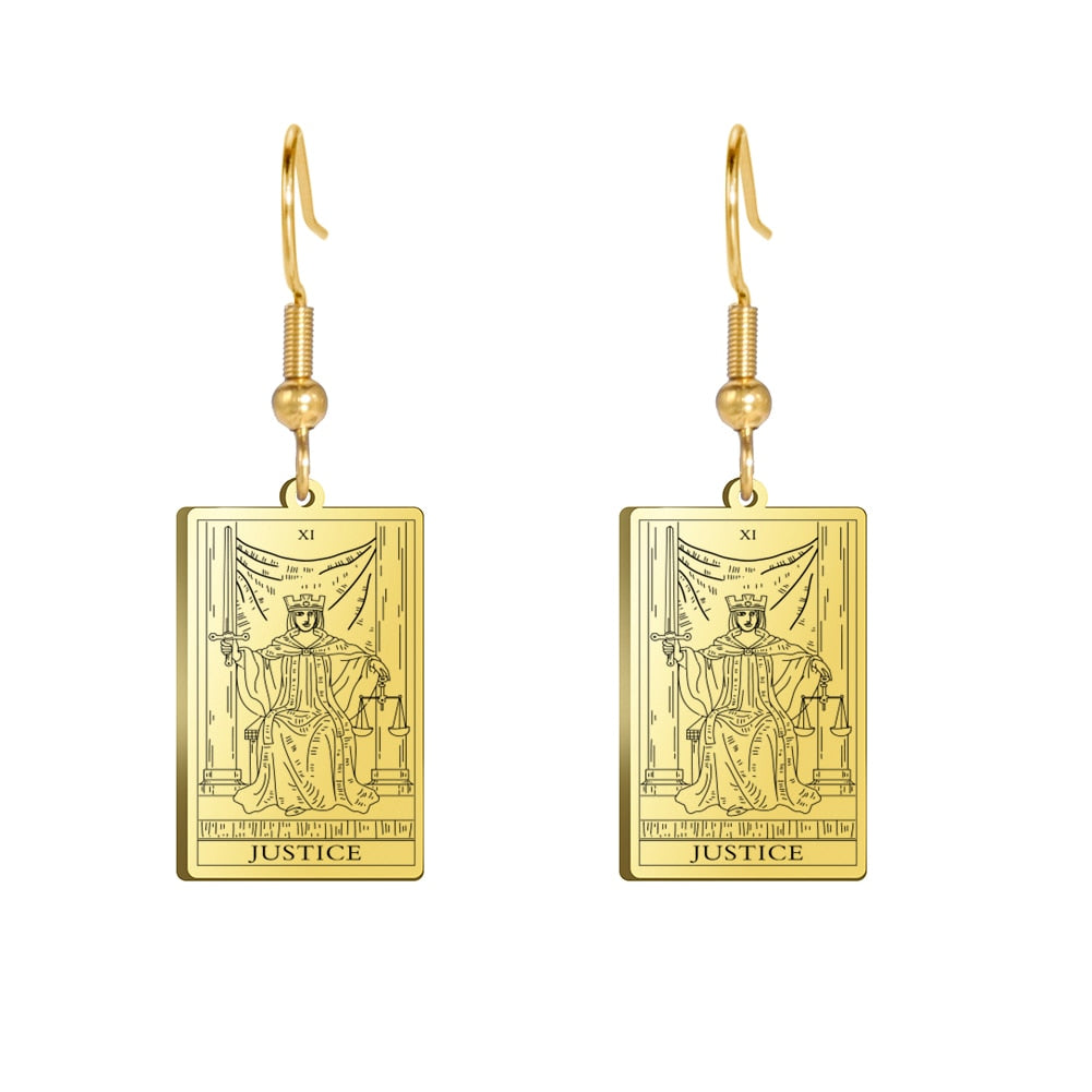 Tarot Card Gold/Silver Earring Set | Major Arcana, Spiritual Jewelry