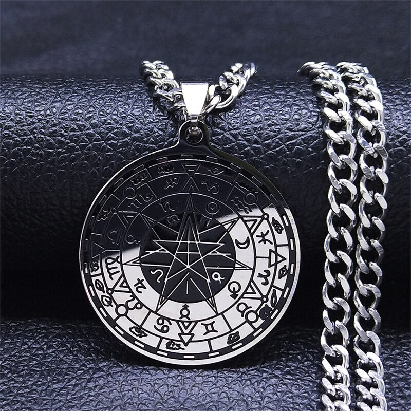 Stainless Steel Moon Phases Chain Necklace | Spiritual Jewelry