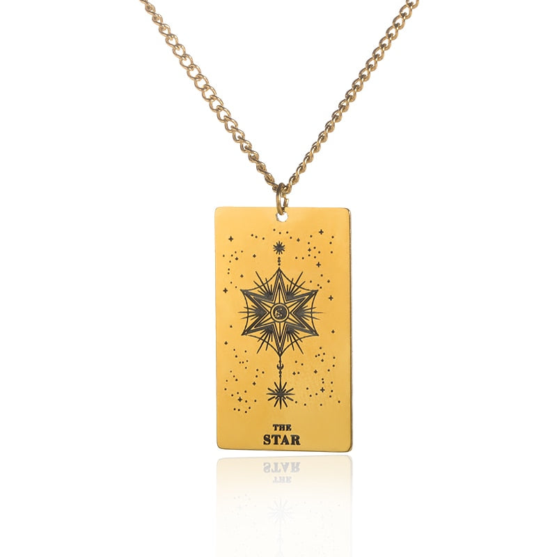 Gold / Silver Plated Classic Tarot Cards Pendant and Necklace | Major Arcana, Spiritual Jewelry