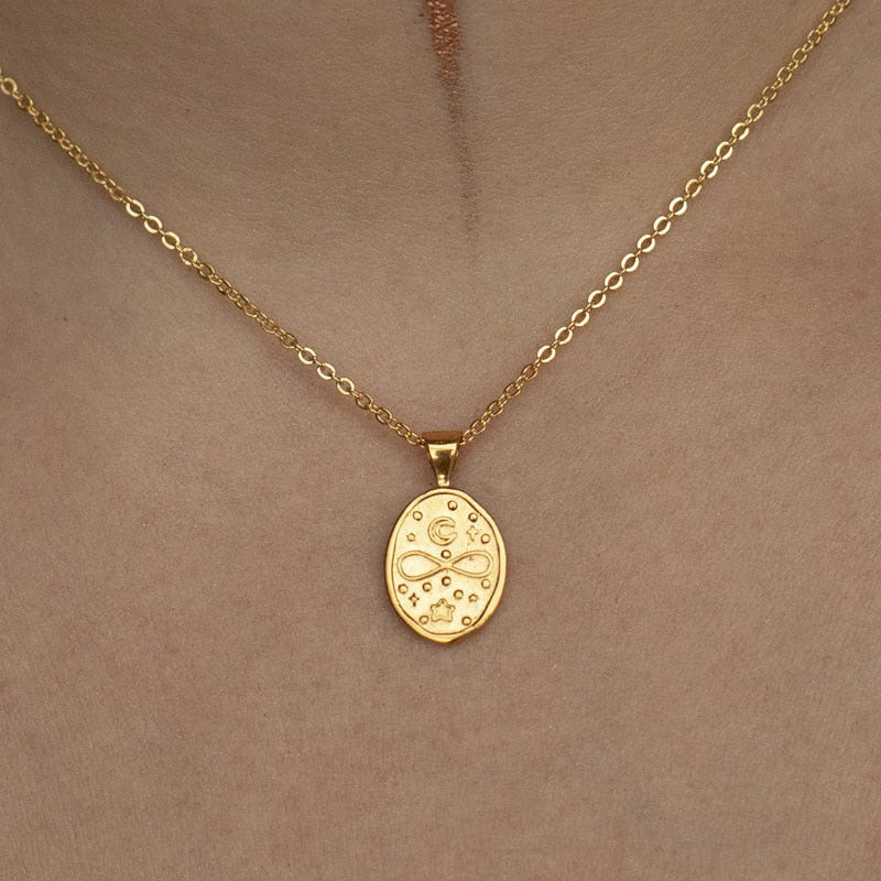 Oval Dainty Tarot Card Necklace| Major Arcana Jewelry