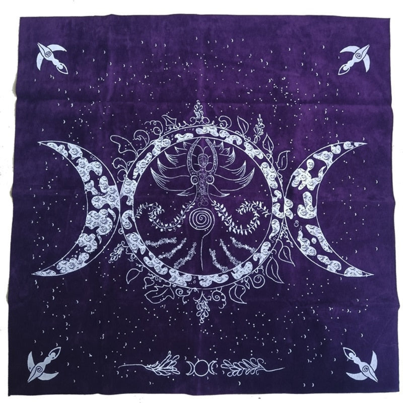 Tarot Card Divination Mat | Moon / Quarter Moon