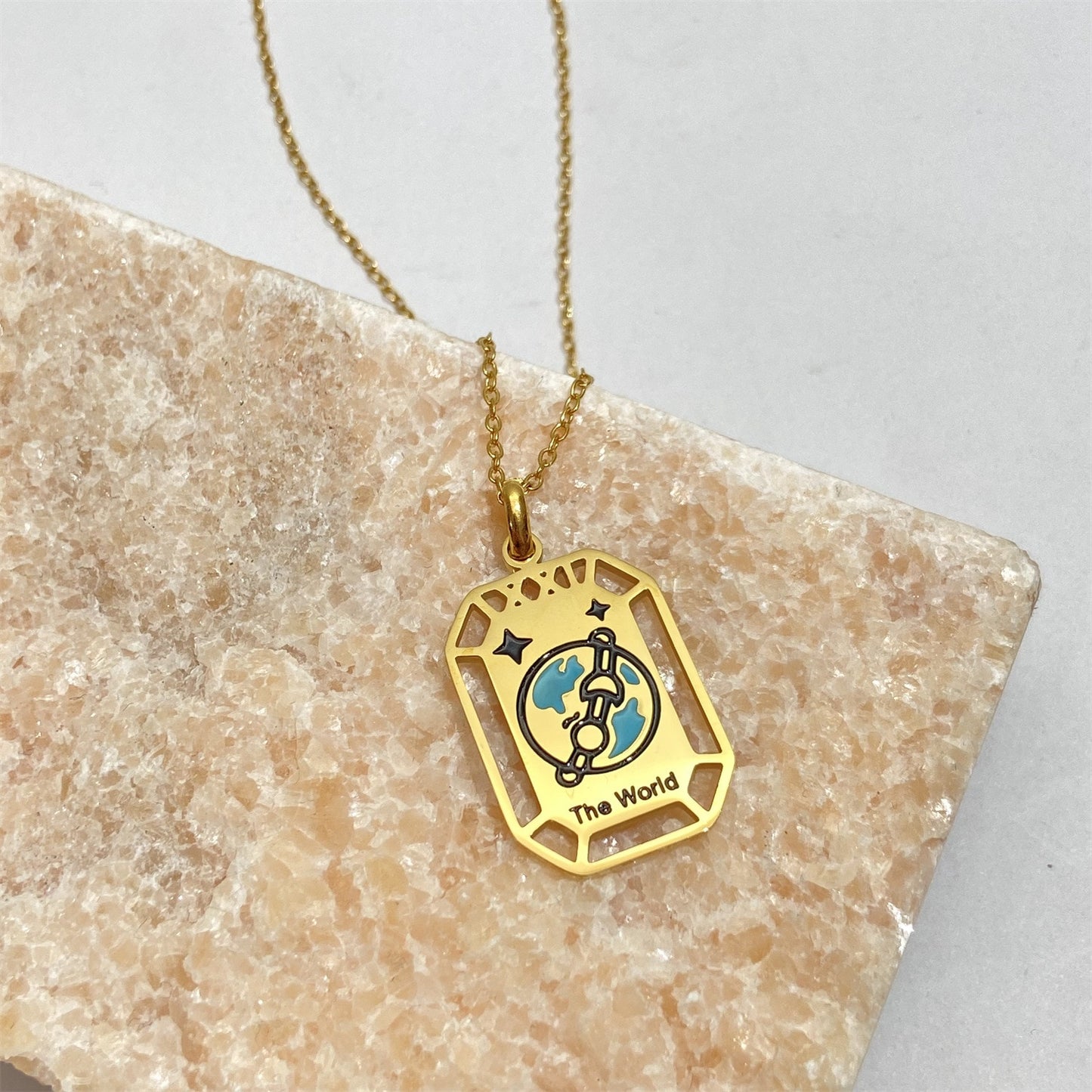 Gold Tarot Card Necklace & Pendant | Stainless Steel, Major Arcana Cards