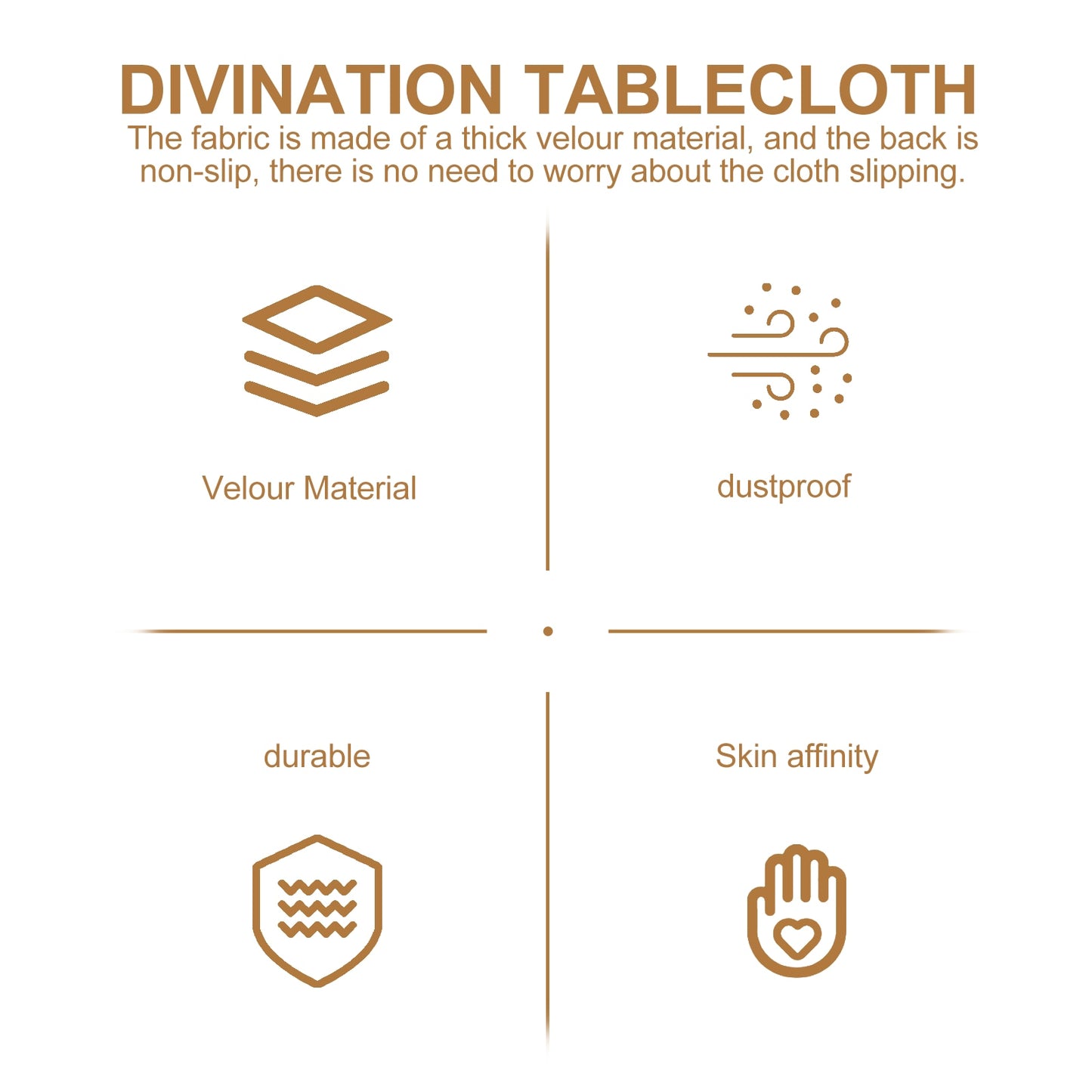 Tarot Pentagram and Moon Divination Mat | Pentacle Divination Tablecloth for Wiccans, Occult Practice