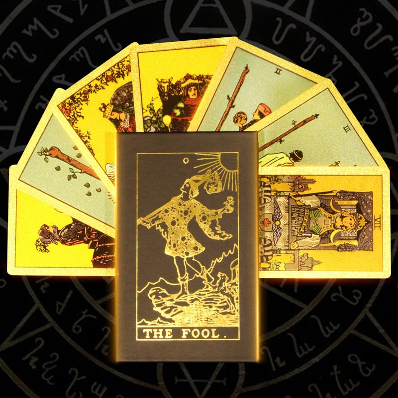 Mystic Astro Gold & Silver Foil Tarot Card Deck | Rider-Waite-Smith