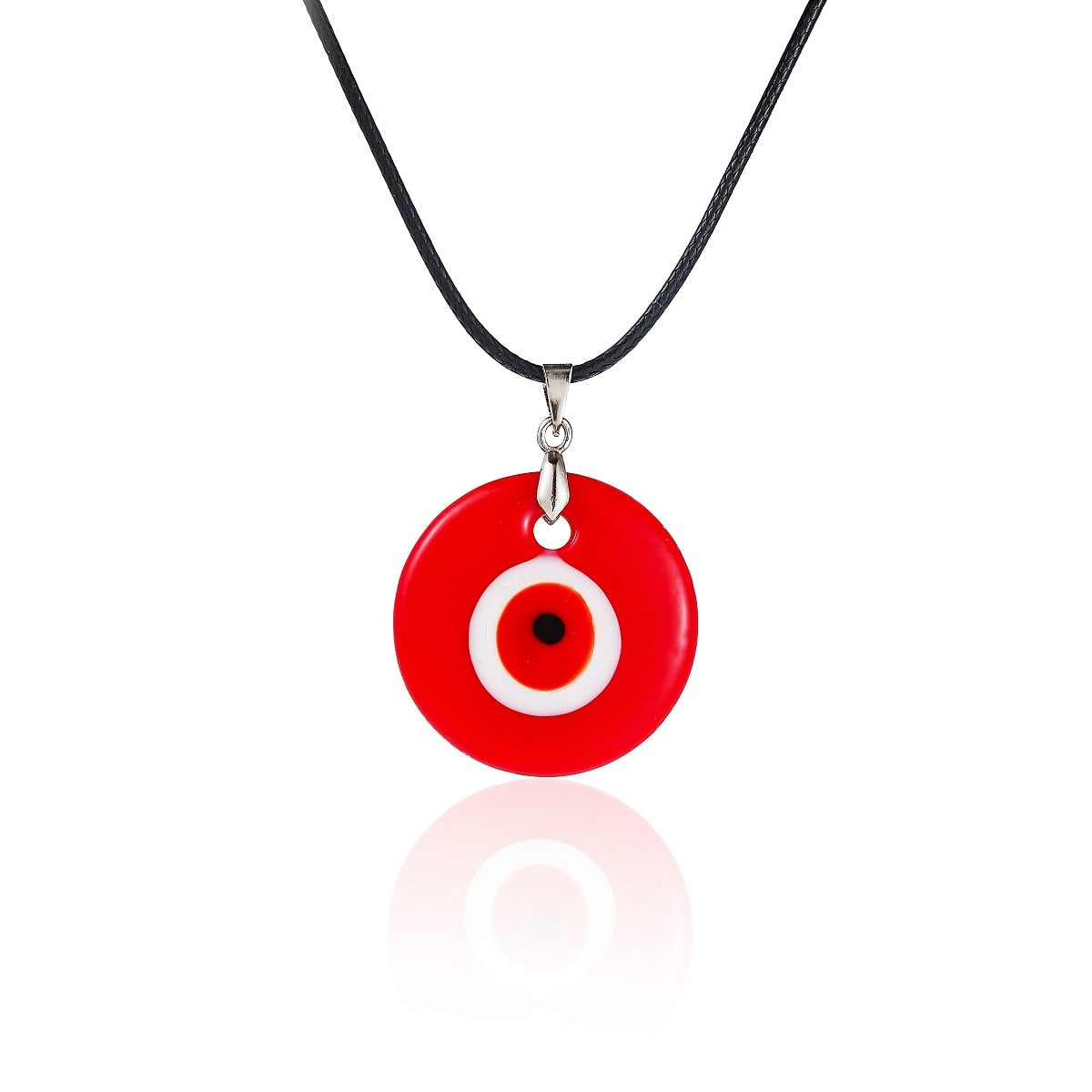 Nazar Amulet Evil Eye Pendant Necklace | Glass Eye & Leather Rope
