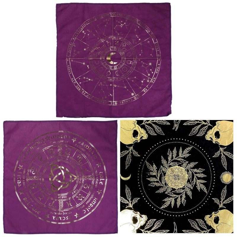 Tarot Divination Mat / Tapestry | Astrology, Zodiac Flannel Alter Mat