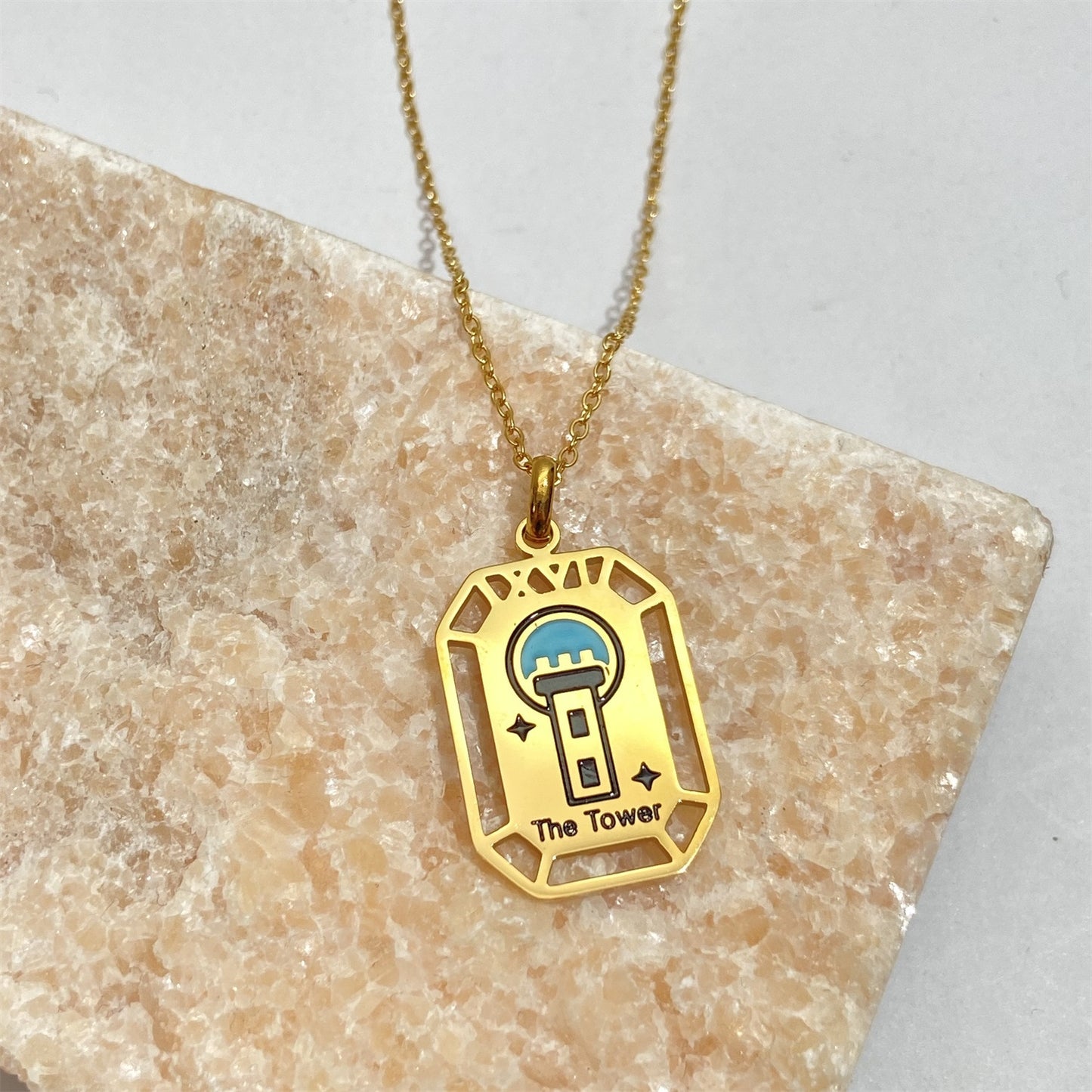Gold Tarot Card Necklace & Pendant | Stainless Steel, Major Arcana Cards