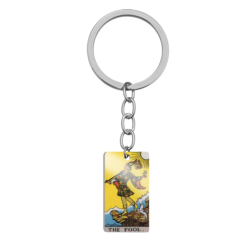 Major Arcana Stainless Steel Keychain | Tarot Card Accessories