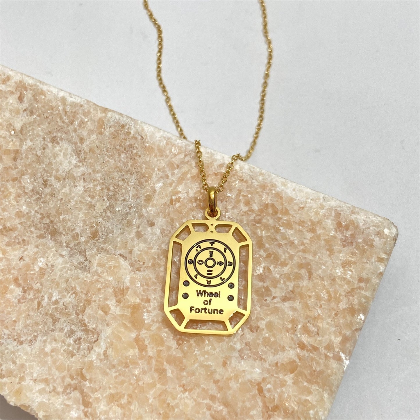 Gold Tarot Card Necklace & Pendant | Stainless Steel, Major Arcana Cards