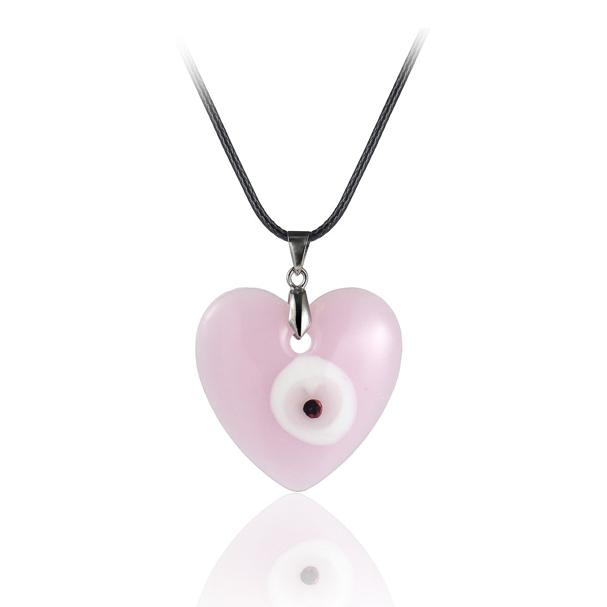 Nazar Amulet Evil Eye Pendant Necklace | Glass Eye & Leather Rope