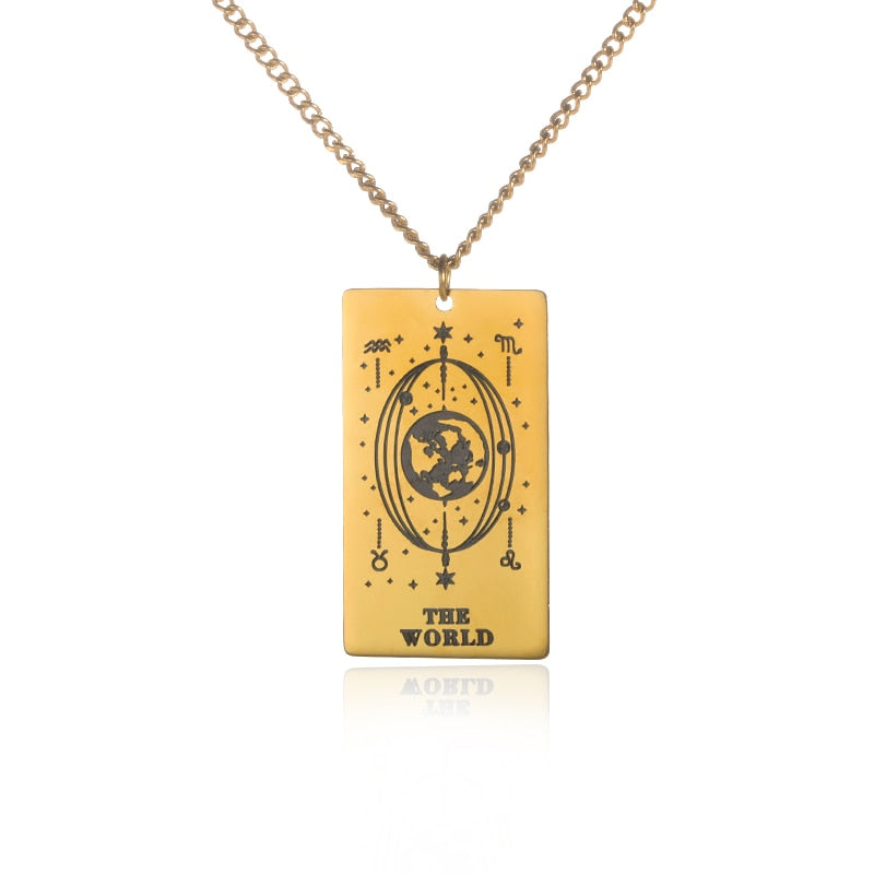 Gold / Silver Plated Classic Tarot Cards Pendant and Necklace | Major Arcana, Spiritual Jewelry