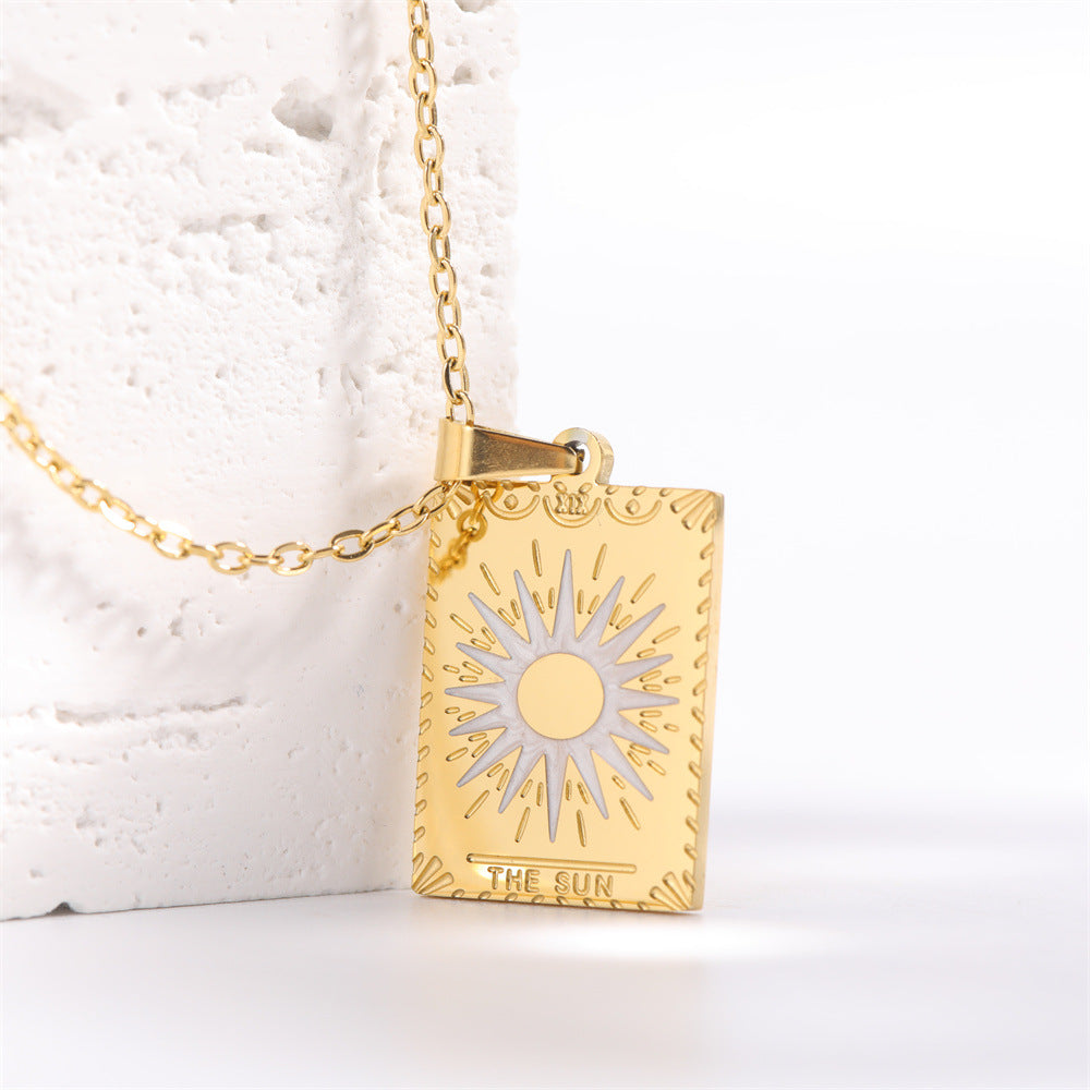 Gold Tarot Card Stainless Steel Necklace | Major Arcana Jewelry
