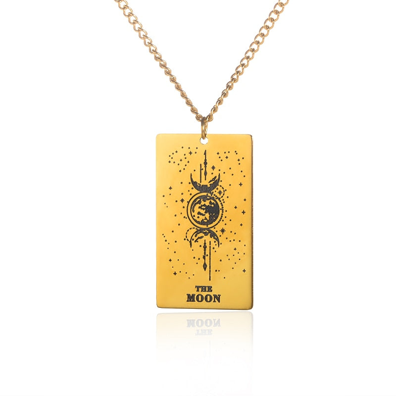 Gold / Silver Plated Classic Tarot Cards Pendant and Necklace | Major Arcana, Spiritual Jewelry