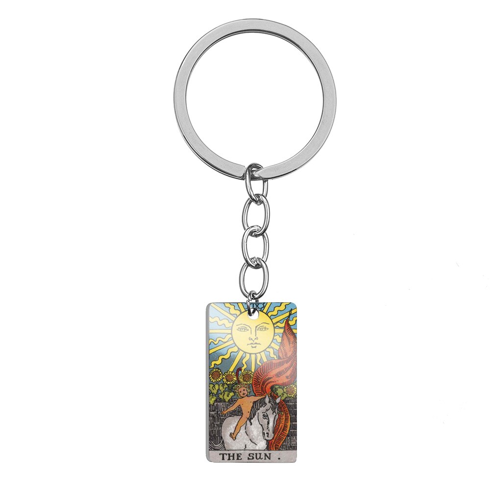 Major Arcana Stainless Steel Keychain | Tarot Card Accessories