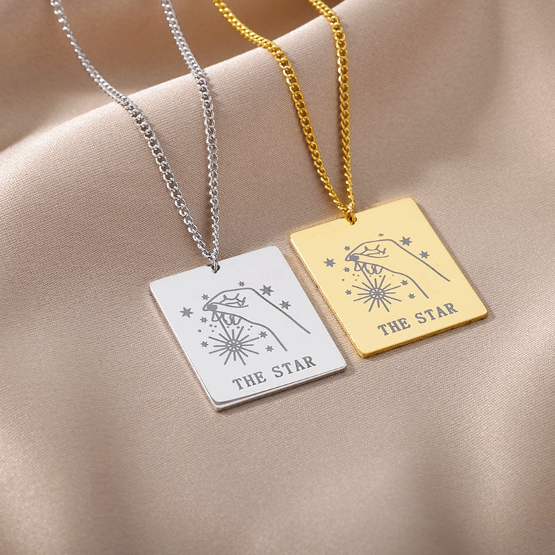 Vintage Tarot Card Pendant Necklace | Major Arcana Tarot Jewelry
