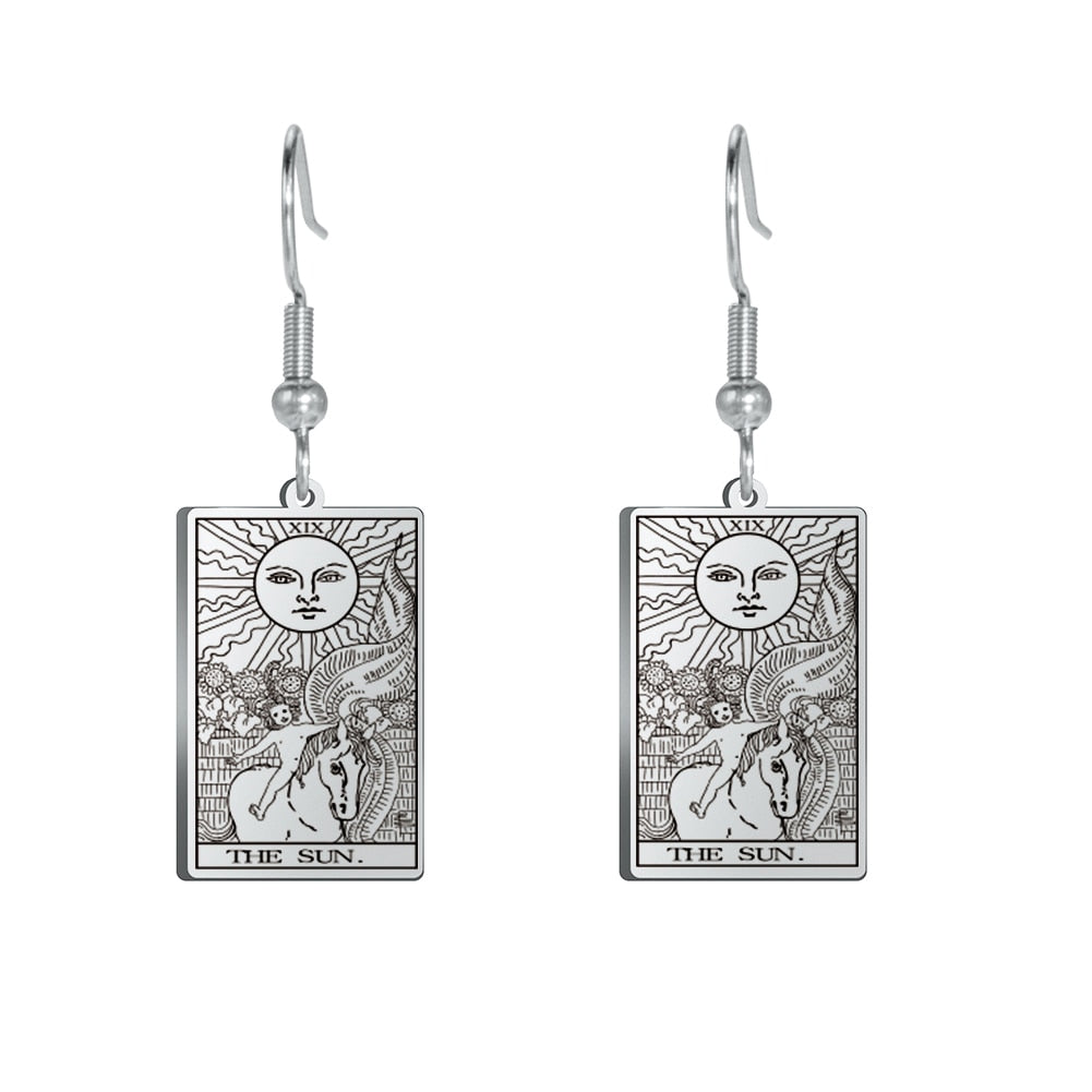 Tarot Card Gold/Silver Earring Set | Major Arcana, Spiritual Jewelry