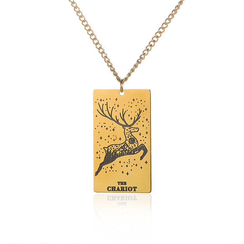 Gold / Silver Plated Classic Tarot Cards Pendant and Necklace | Major Arcana, Spiritual Jewelry