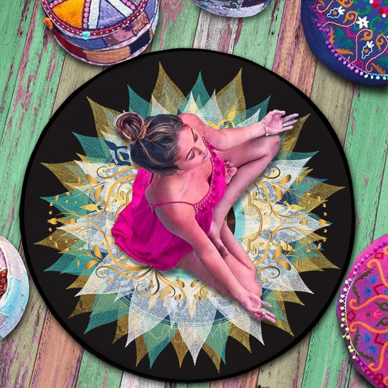 Sri Yantra Round Rug | Mandala, Yoga, Buddhist Meditation