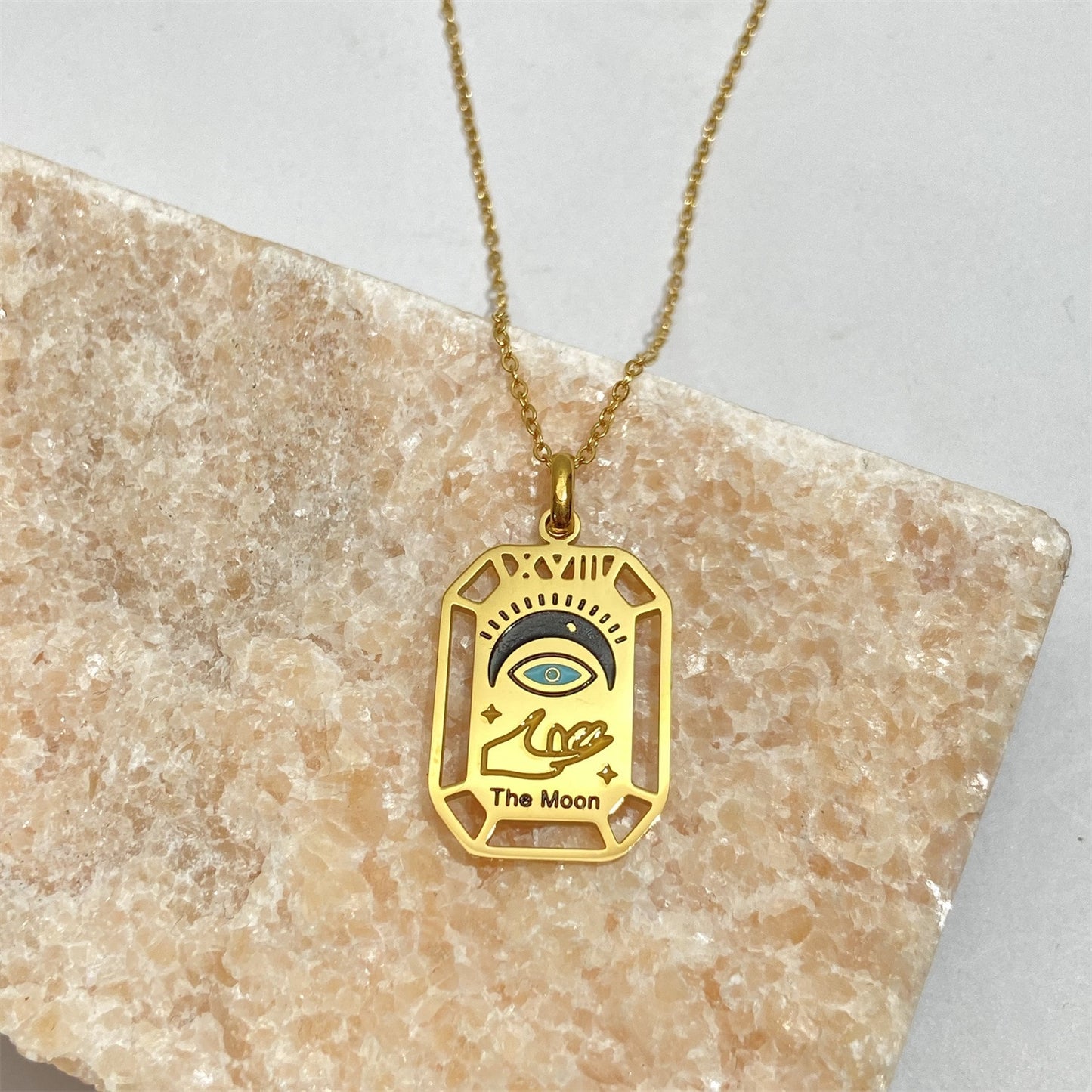 Gold Tarot Card Necklace & Pendant | Stainless Steel, Major Arcana Cards