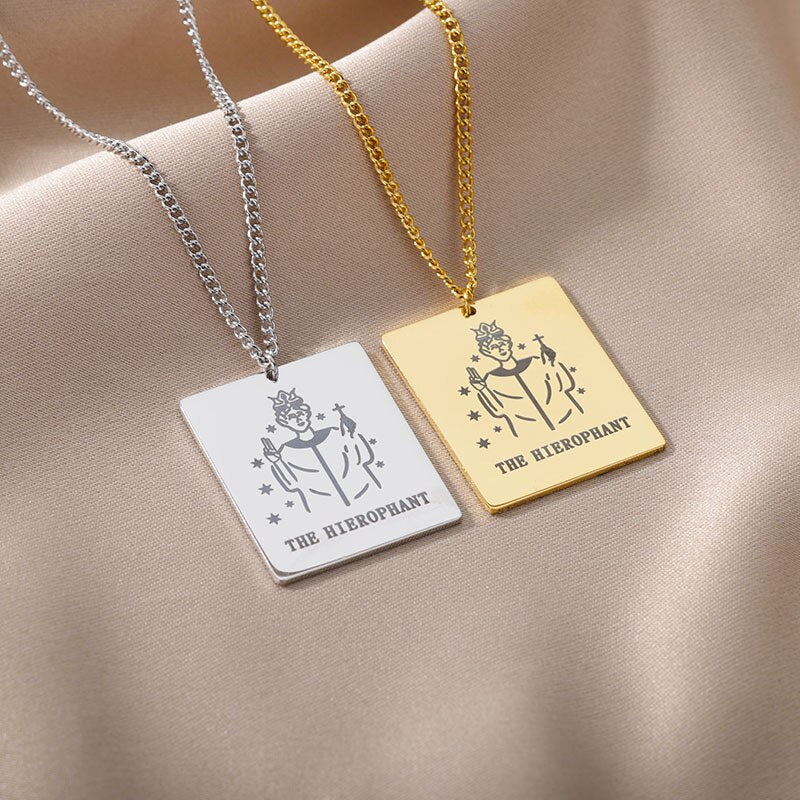 Vintage Tarot Card Pendant Necklace | Major Arcana Tarot Jewelry
