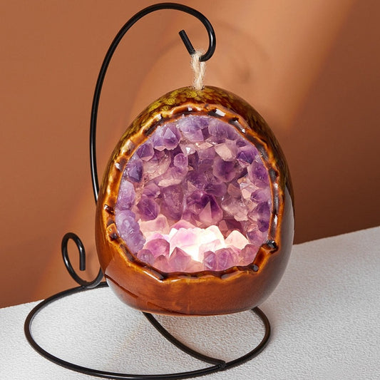 Natural Healing Crystal Stone Lamp - Light Decoration | Amethyst Cluster