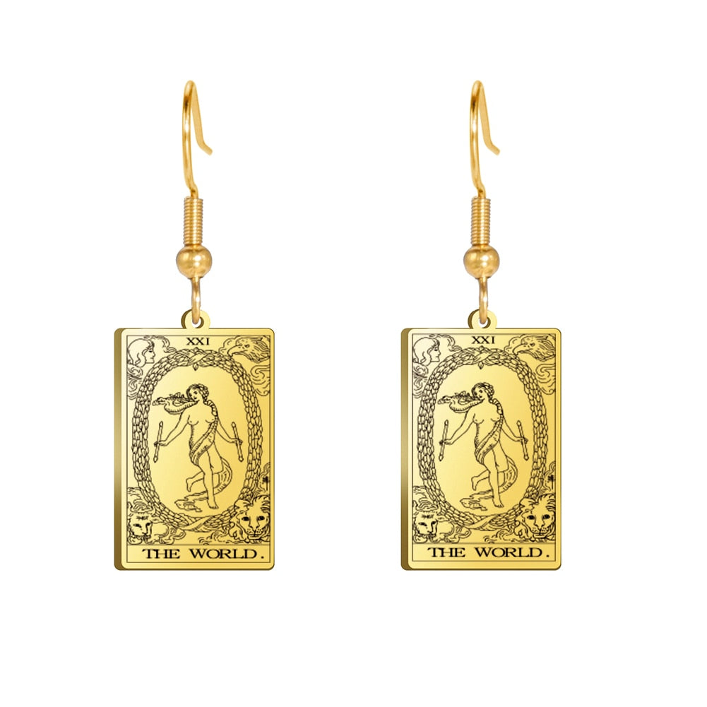 Tarot Card Gold/Silver Earring Set | Major Arcana, Spiritual Jewelry