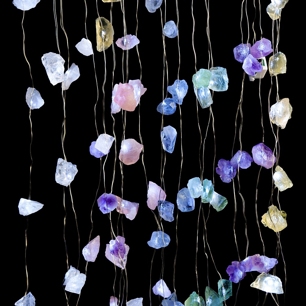 Natural Quartz Crystal Gemstone Glow Lights | Amethyst, Citrine Crystals for Healing