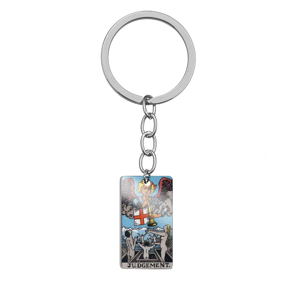 Major Arcana Stainless Steel Keychain | Tarot Card Accessories