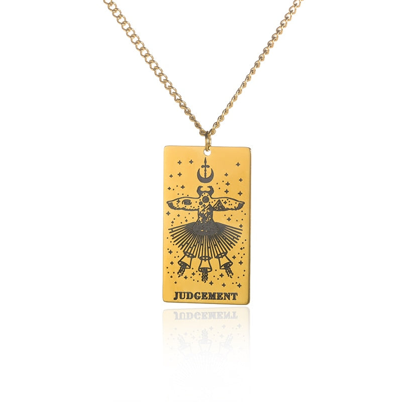 Gold / Silver Plated Classic Tarot Cards Pendant and Necklace | Major Arcana, Spiritual Jewelry