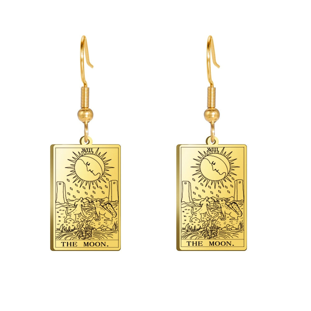 Tarot Card Gold/Silver Earring Set | Major Arcana, Spiritual Jewelry