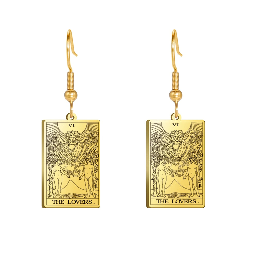 Tarot Card Gold/Silver Earring Set | Major Arcana, Spiritual Jewelry