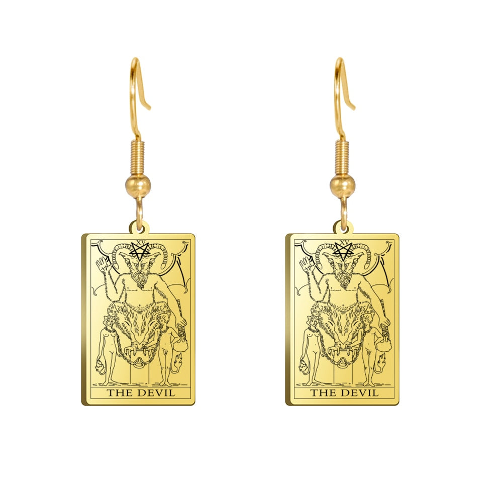 Tarot Card Gold/Silver Earring Set | Major Arcana, Spiritual Jewelry