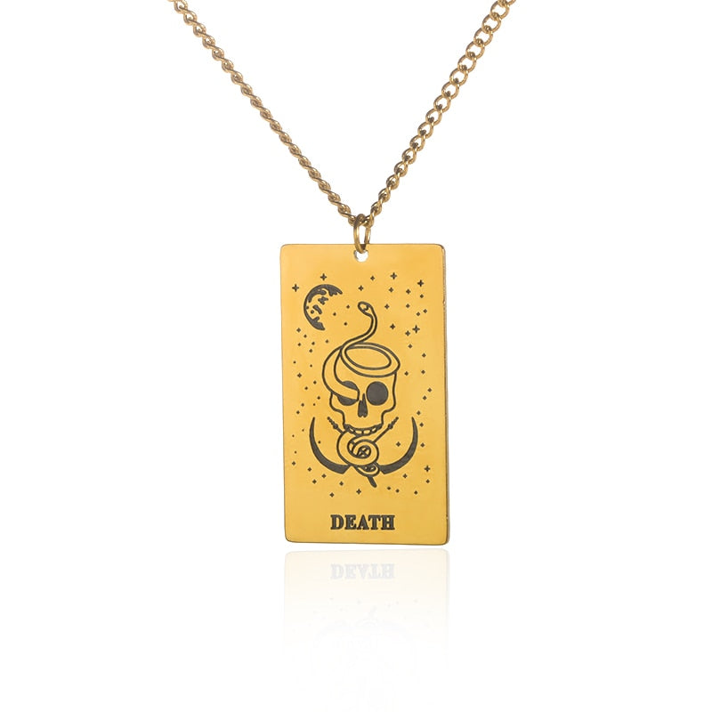 Gold / Silver Plated Classic Tarot Cards Pendant and Necklace | Major Arcana, Spiritual Jewelry
