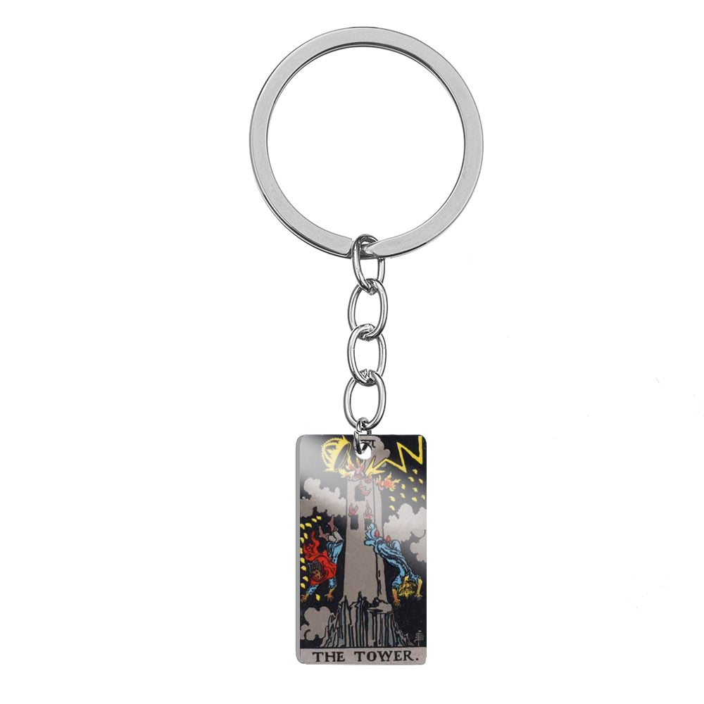 Major Arcana Stainless Steel Keychain | Tarot Card Accessories