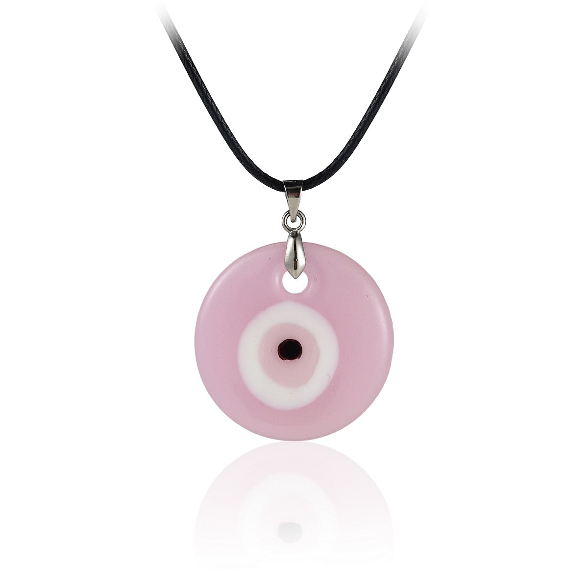 Nazar Amulet Evil Eye Pendant Necklace | Glass Eye & Leather Rope