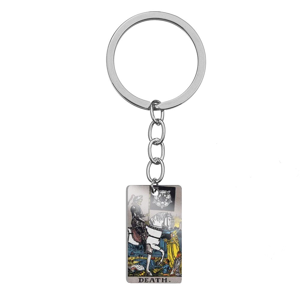 Major Arcana Stainless Steel Keychain | Tarot Card Accessories