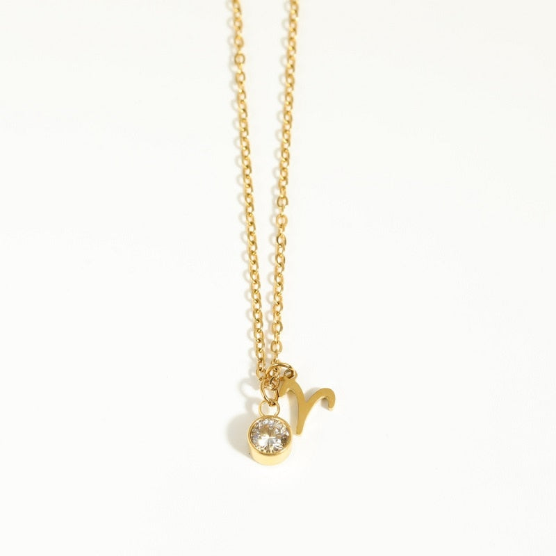 12 Constellation Birthstone Stainless Steel Necklace - Pendant | Astrology Jewelry