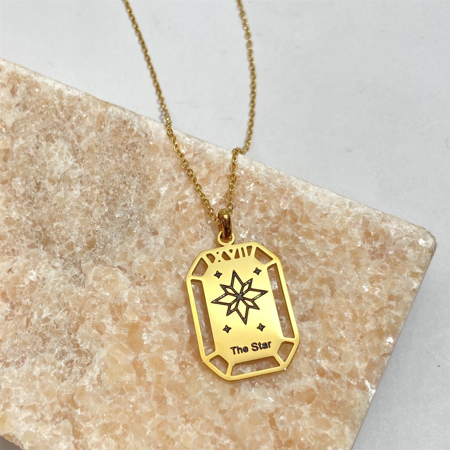 Gold Tarot Card Necklace & Pendant | Stainless Steel, Major Arcana Cards