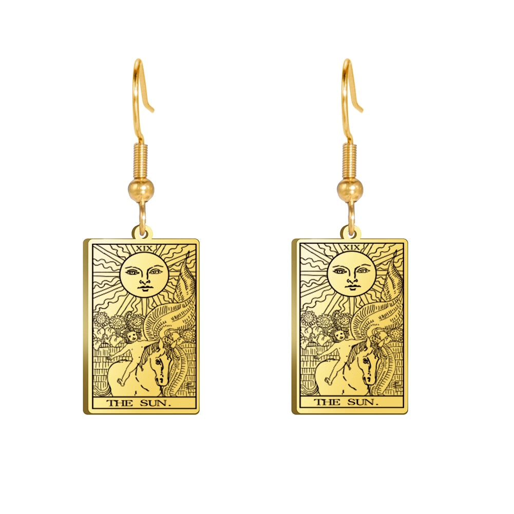 Tarot Card Gold/Silver Earring Set | Major Arcana, Spiritual Jewelry