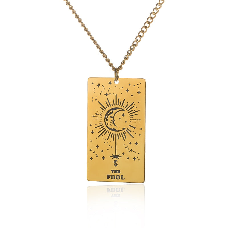 Gold / Silver Plated Classic Tarot Cards Pendant and Necklace | Major Arcana, Spiritual Jewelry