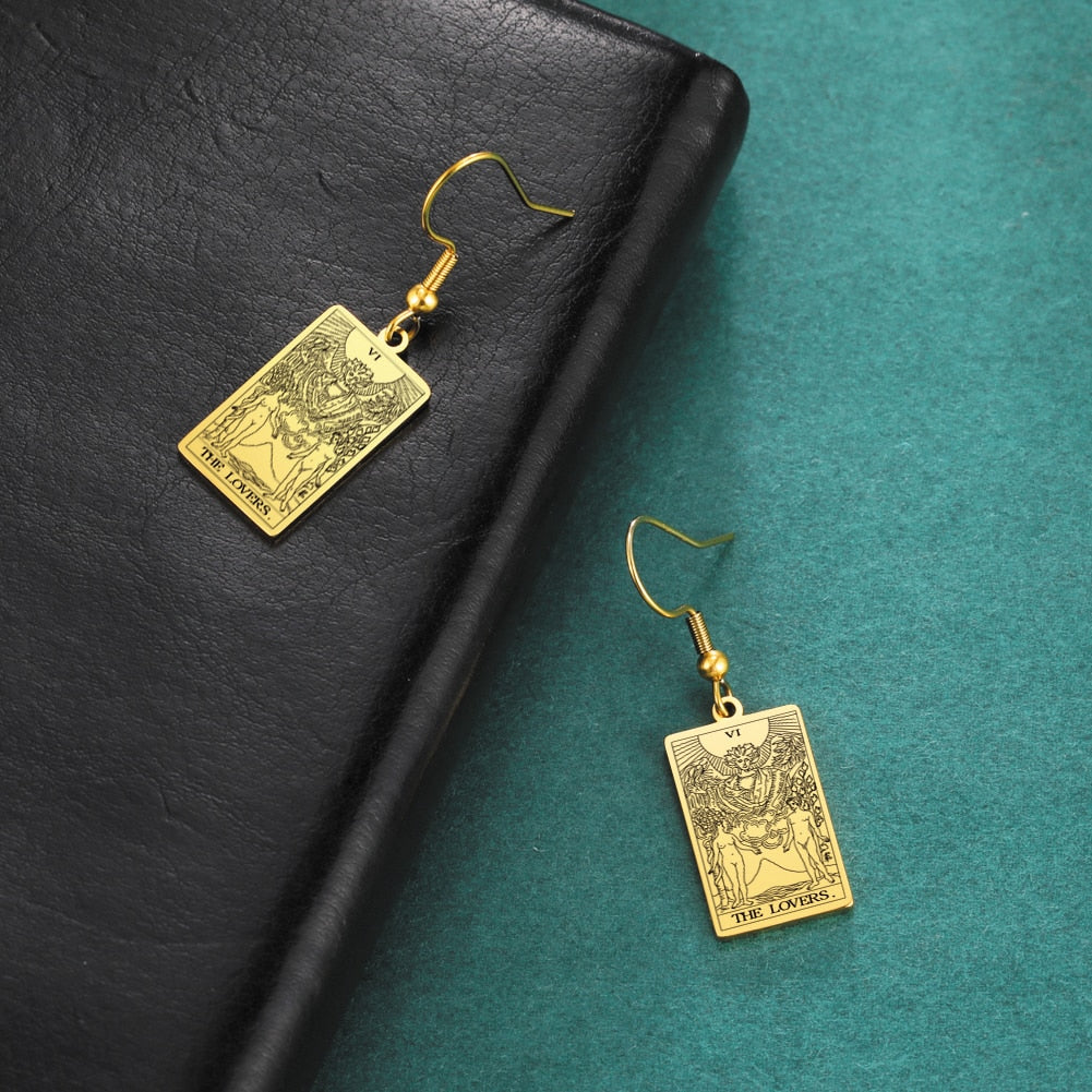 Tarot Card Gold/Silver Earring Set | Major Arcana, Spiritual Jewelry