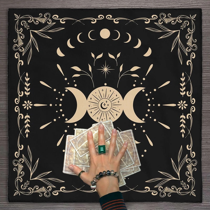 Tarot Moon Divination Tapestry/Mat | Wall Hanging Tapestry, Tarot Practice Mat