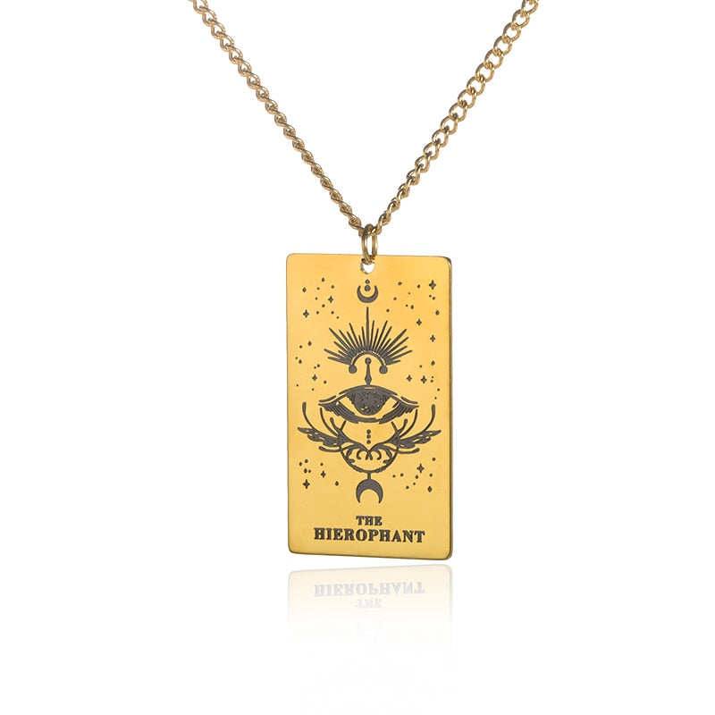 Gold / Silver Plated Classic Tarot Cards Pendant and Necklace | Major Arcana, Spiritual Jewelry