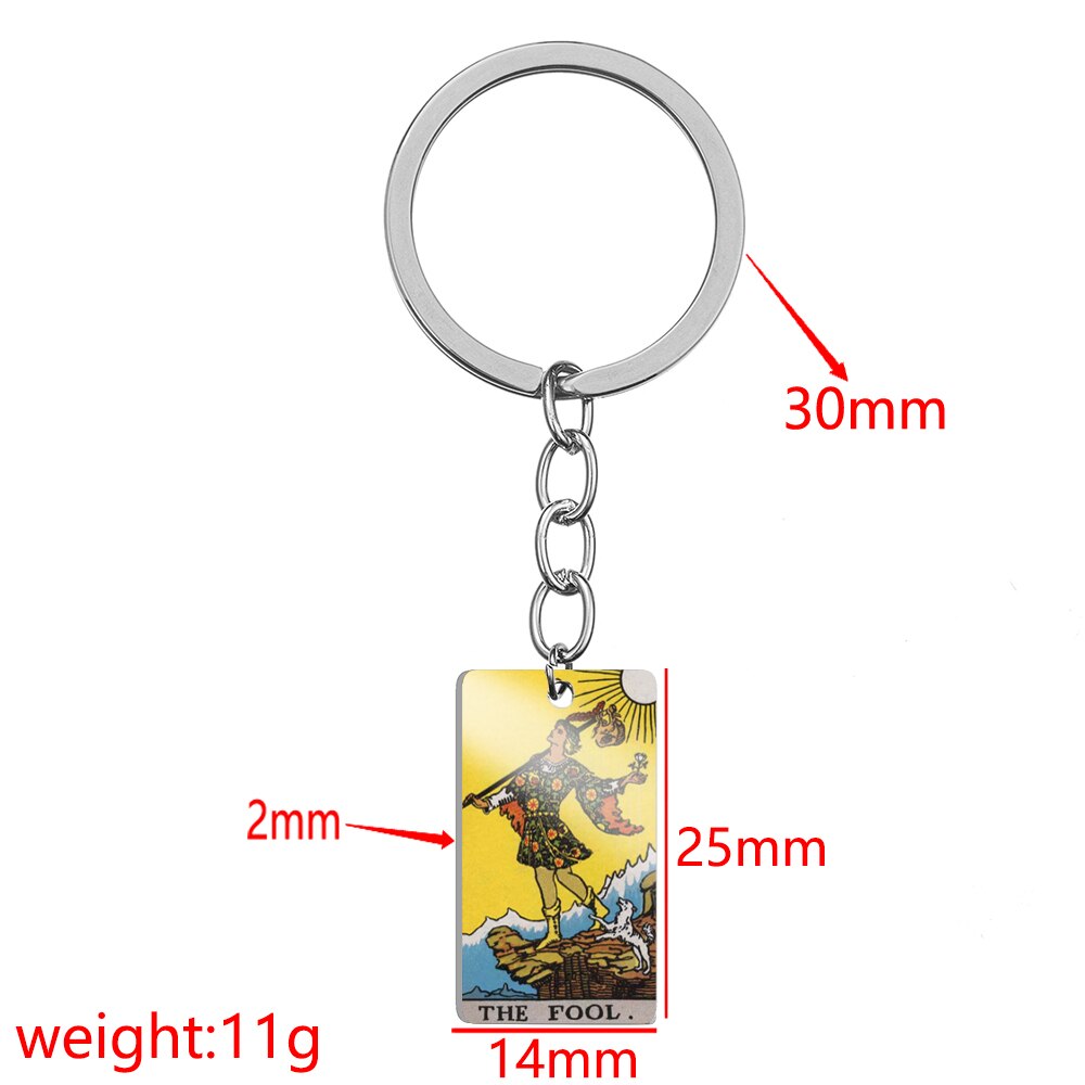 Major Arcana Stainless Steel Keychain | Tarot Card Accessories