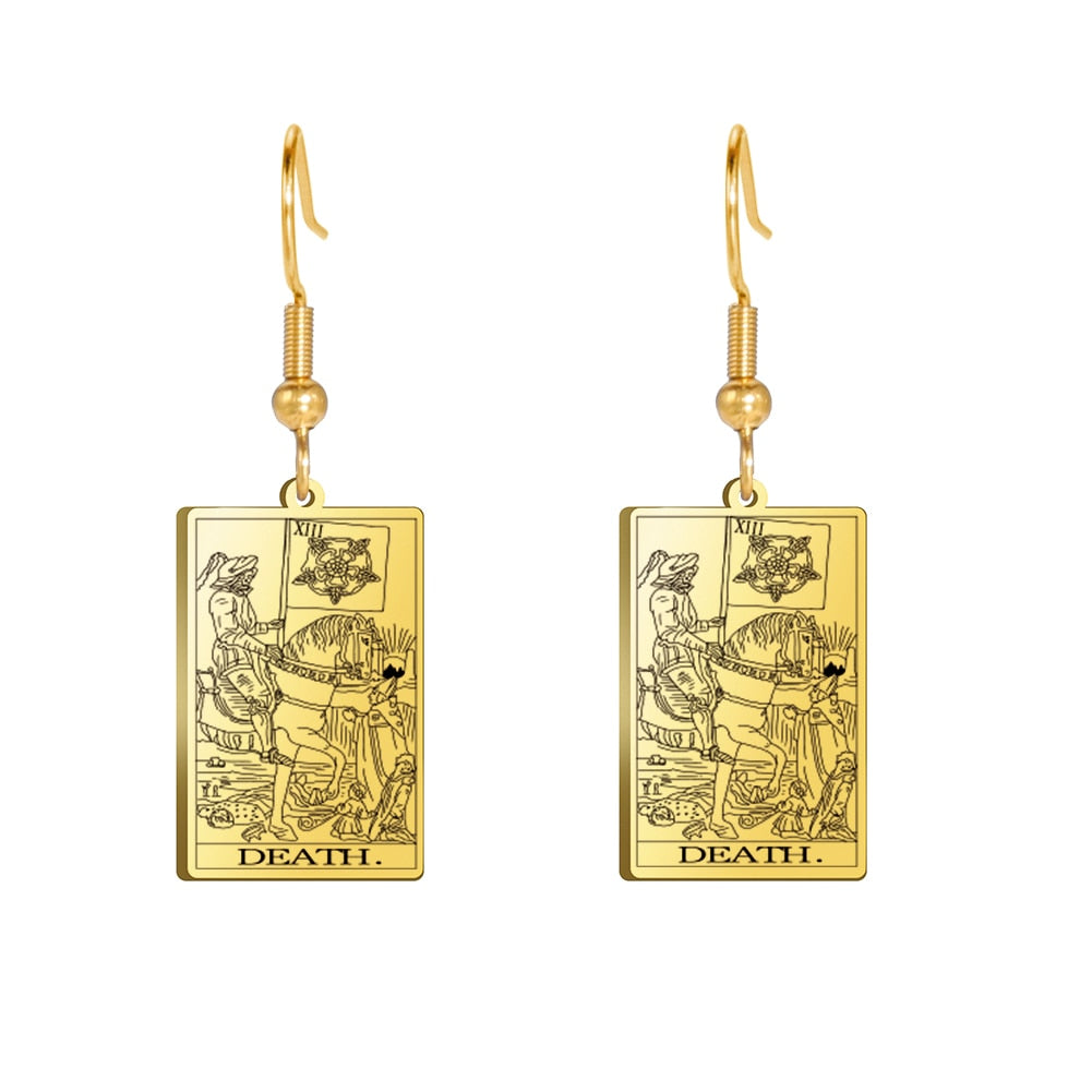 Tarot Card Gold/Silver Earring Set | Major Arcana, Spiritual Jewelry