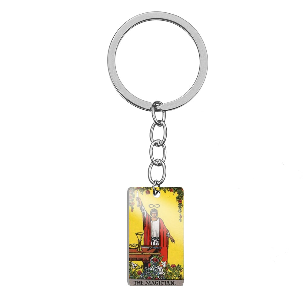 Major Arcana Stainless Steel Keychain | Tarot Card Accessories