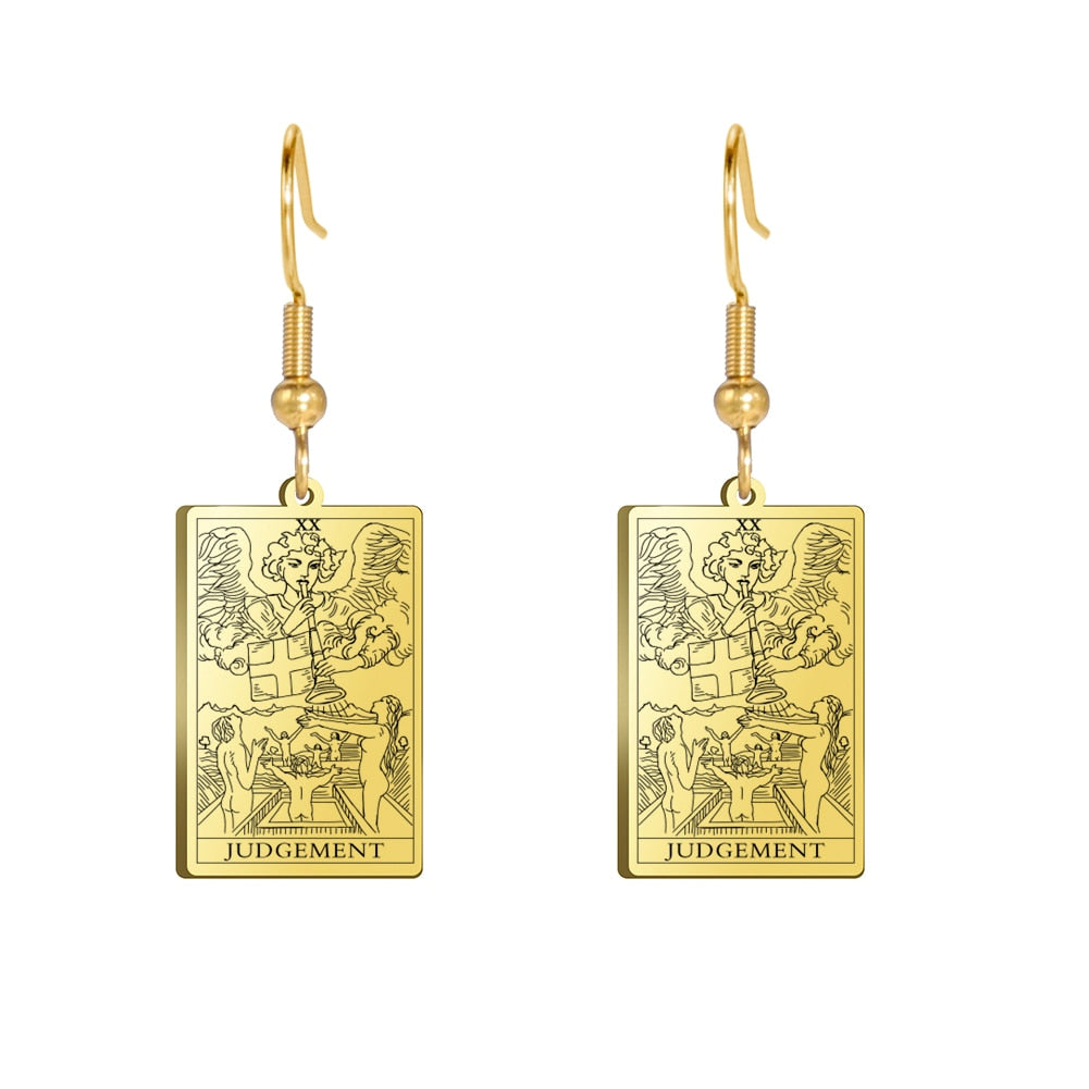 Tarot Card Gold/Silver Earring Set | Major Arcana, Spiritual Jewelry
