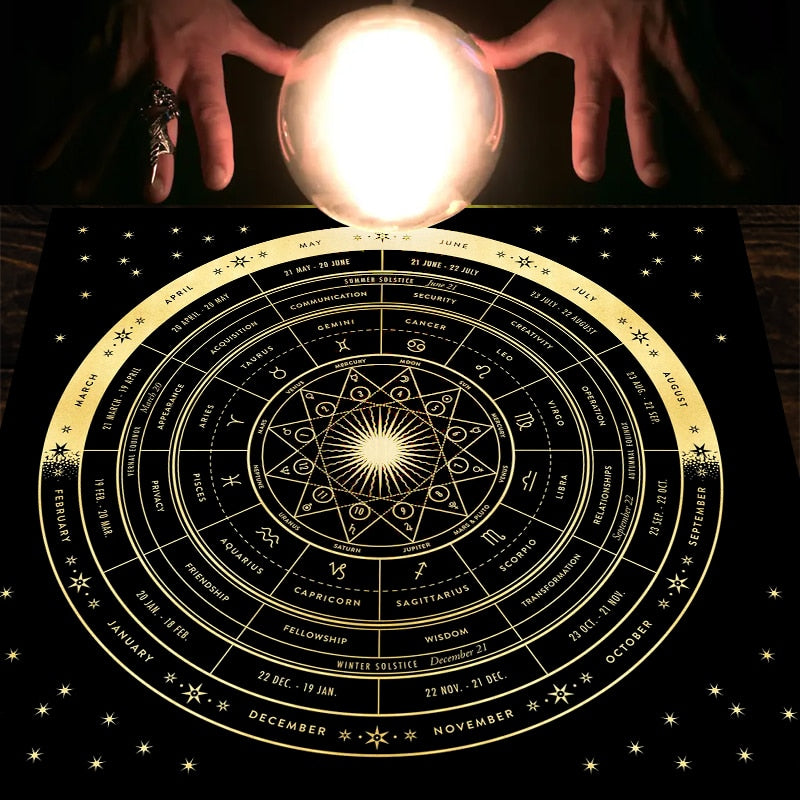 Tarot Wall Tapestry, Divination Mat | Tarot Readings, Divination, Wall Decor