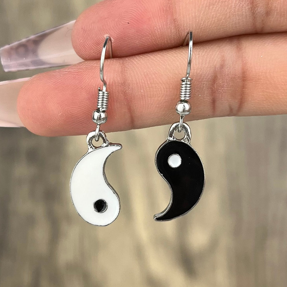 Yin Yang Drop Earrings | Buddhist, Spiritual Earrings