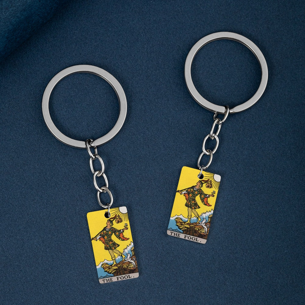 Major Arcana Stainless Steel Keychain | Tarot Card Accessories